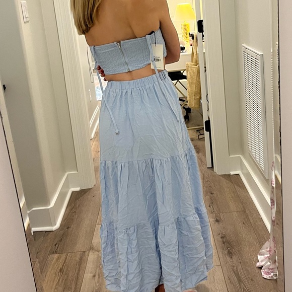 Hello Molly 2 piece long skirt and strapless top set - Picture 3 of 4